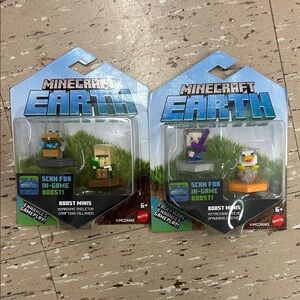Mattel Minecraft Earth Boost Minis Action Figures - Blue and Green